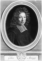 Gilles Menage, 1692, graviert 1698 von Pierre Louis van Schuppen